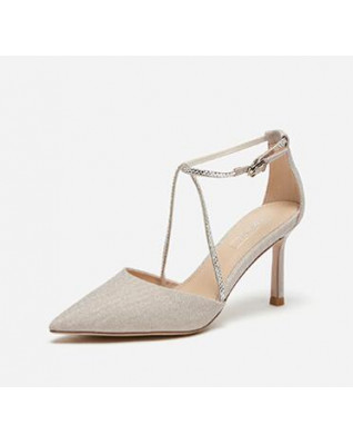 Fashion buckle strap pointed toe stiletto temperament high heels