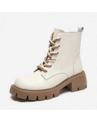 British style all-match thick-soled thick-soled fleece chunky heel Martin boots