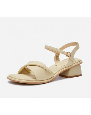 All-match stylish one word strap chunky heel sandals