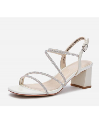 Fashion open toe rhinestone block heel high heel sandals
