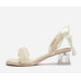 Women's yellow all-match bowknot pearl high-heeled sandals