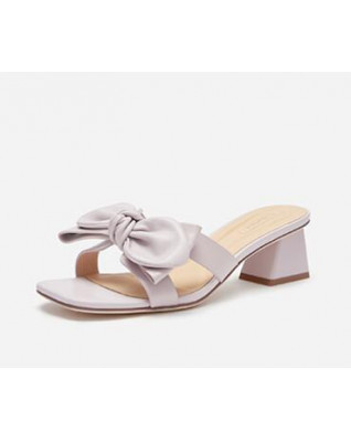 Fashion bowknot sheepskin high-heeled sandals