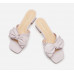 Fashion bowknot sheepskin high-heeled sandals