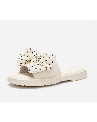 Fashion polka dot bowknot casual slippers