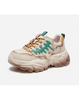 Trendy fashion color matching heightened all-match casual platform shoes